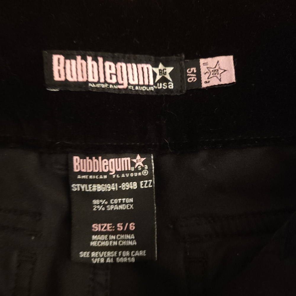 Vintage 1990s Y2K Black Velvet Bootcut Pants Bubblegum - Picture 6 of 14